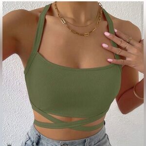 Women’s SHEIN green crop top size medium